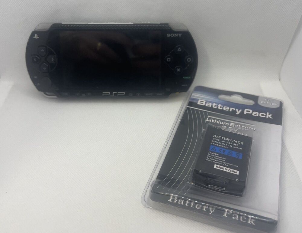 Sony PSP-1001 Handheld Piano Black System for Parts or Repair New Battery read